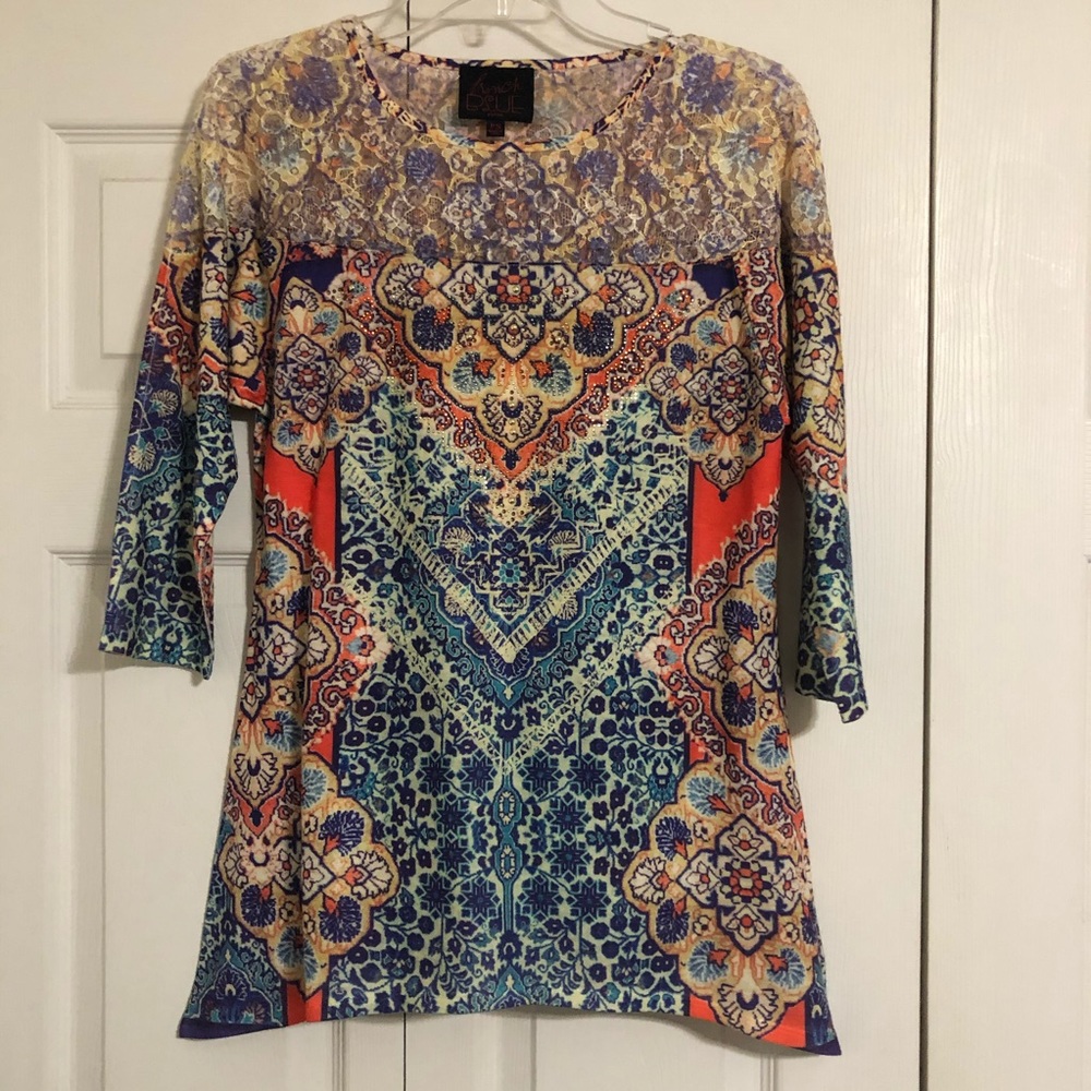 French Blue Blouse Size Small Petite